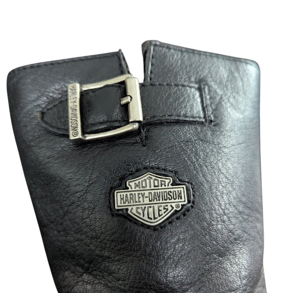 Harley-Davidson Black Leather Zip Up Women's Boots - Size 7.5 - Picture 8 of 15